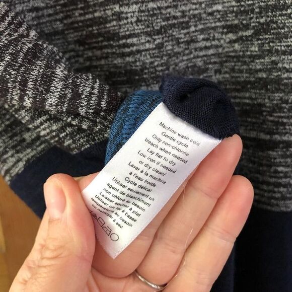 Rag & Bone Women's Size Small Blue Gray Black Striped Sweater Knit Casual - Picture 7 of 7